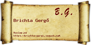 Brichta Gergő névjegykártya